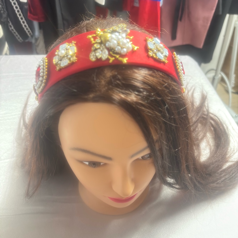 Elegant Red Embellished Headband